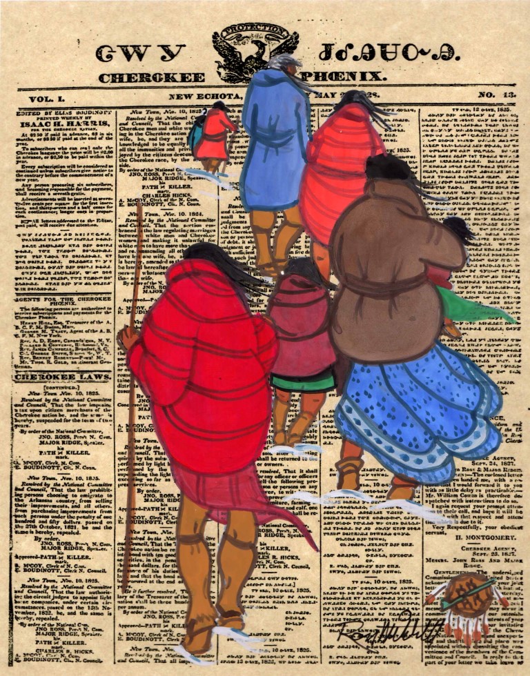Like the beautiful, lone bird which lived in ancient times in the Arabian desert for 500 to 600 years and then set itself on fire, rising renewed from the ashes to start antoher long life;  the Cherokee Nation and the Cherokee Phoenix newspaper arose from the ashes of the TRAIL OF TEARS, to rebuild in Indian Territory, present day Oklahoma.